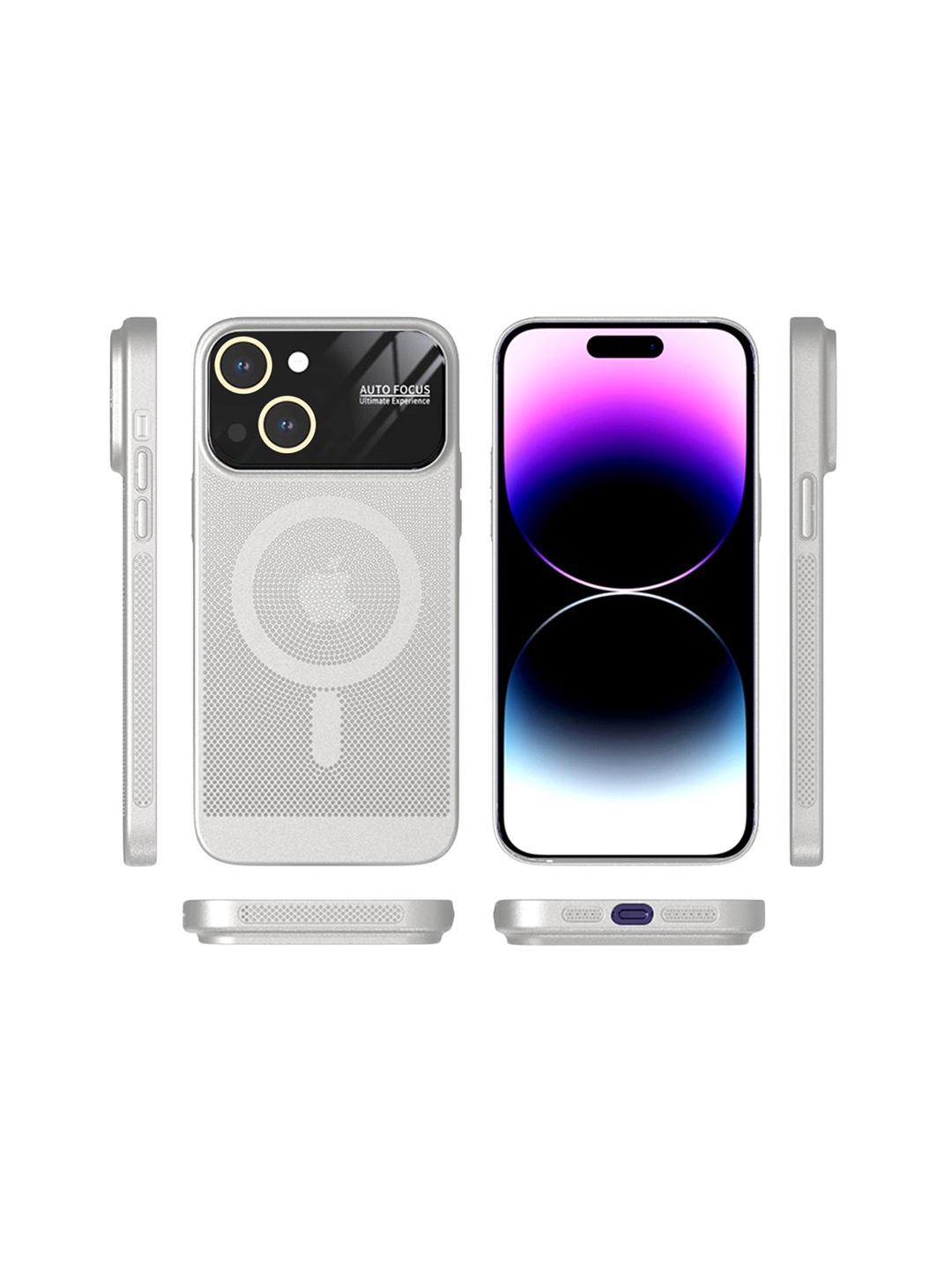 

Karwan iPhone 14 Lens Dotcash Phone Back Cover, White