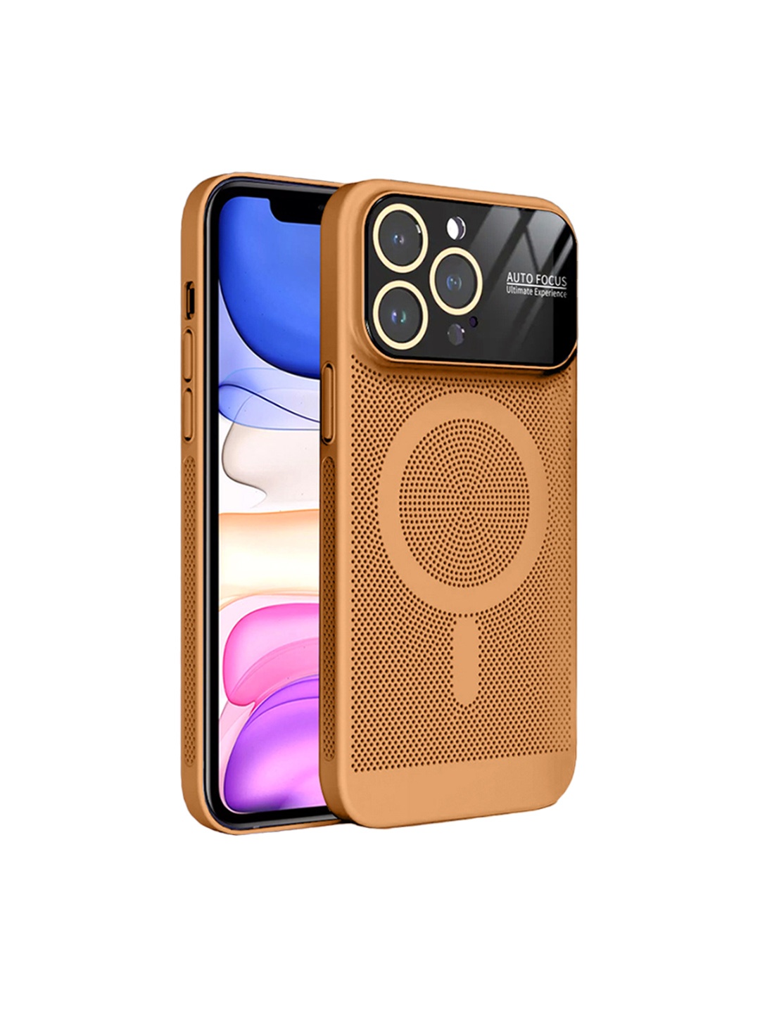 

Karwan Geometric Printed Scratch Resistant iPhone 13 Pro Max Back Case Cover, Tan