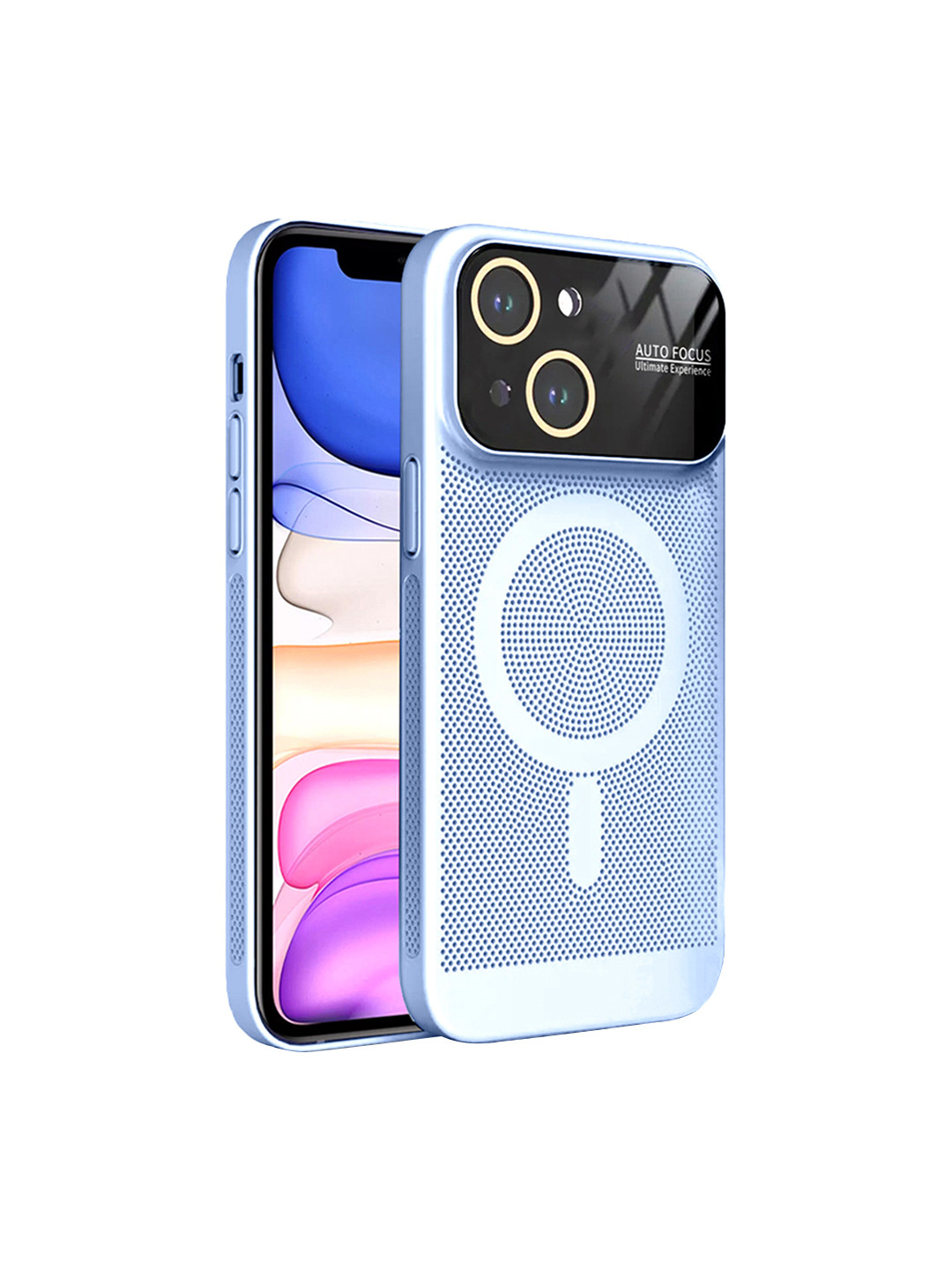

Karwan iPhone 14 Plus Lens Dotcash Back Case, Blue
