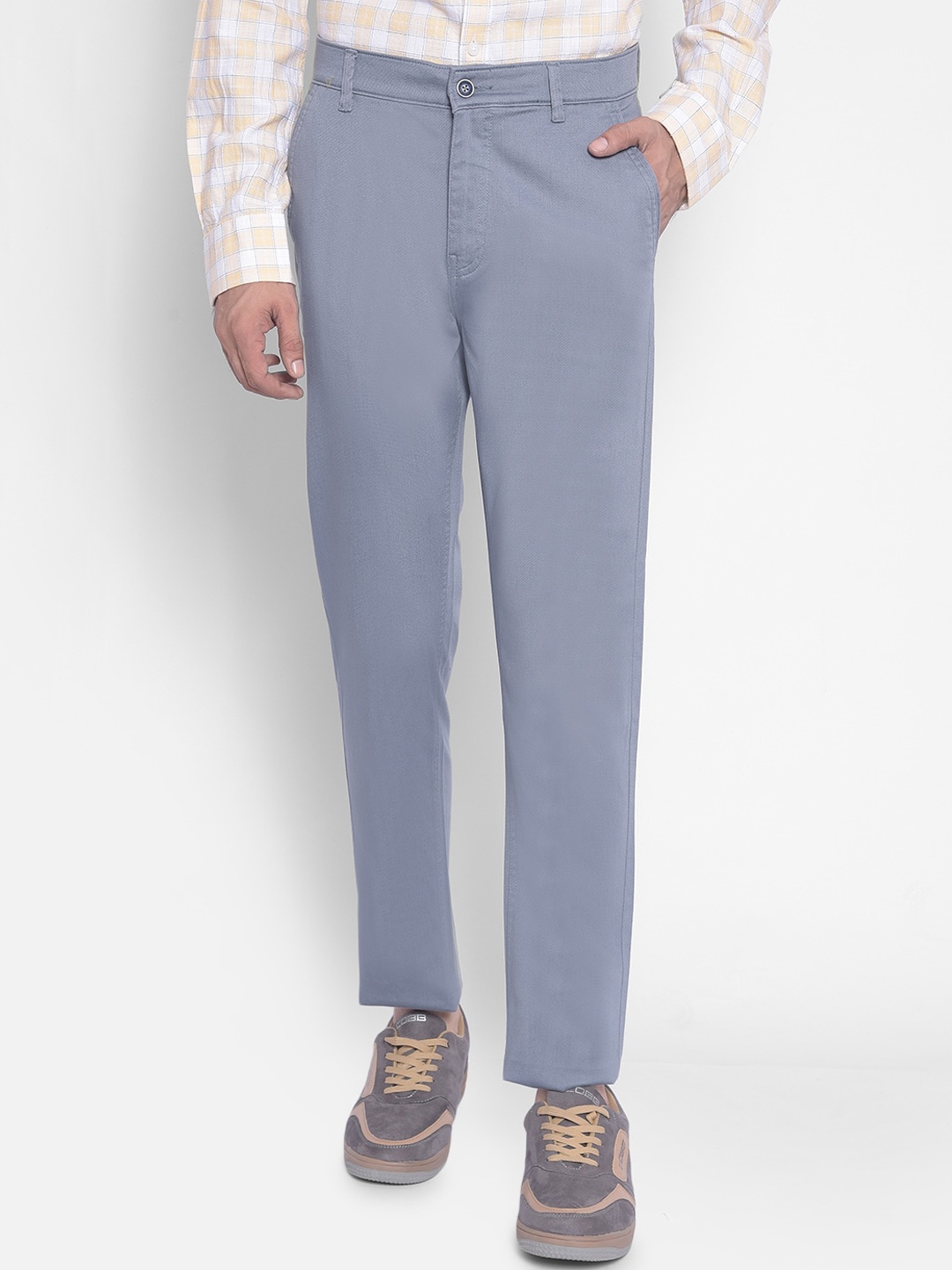 

Crimsoune Club Men Slim Fit Mid Rise Trousers, Blue