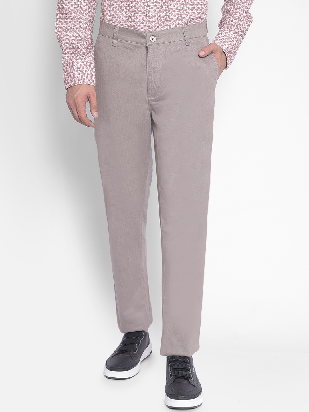 

Crimsoune Club Men Slim Fit Formal Trousers, Grey