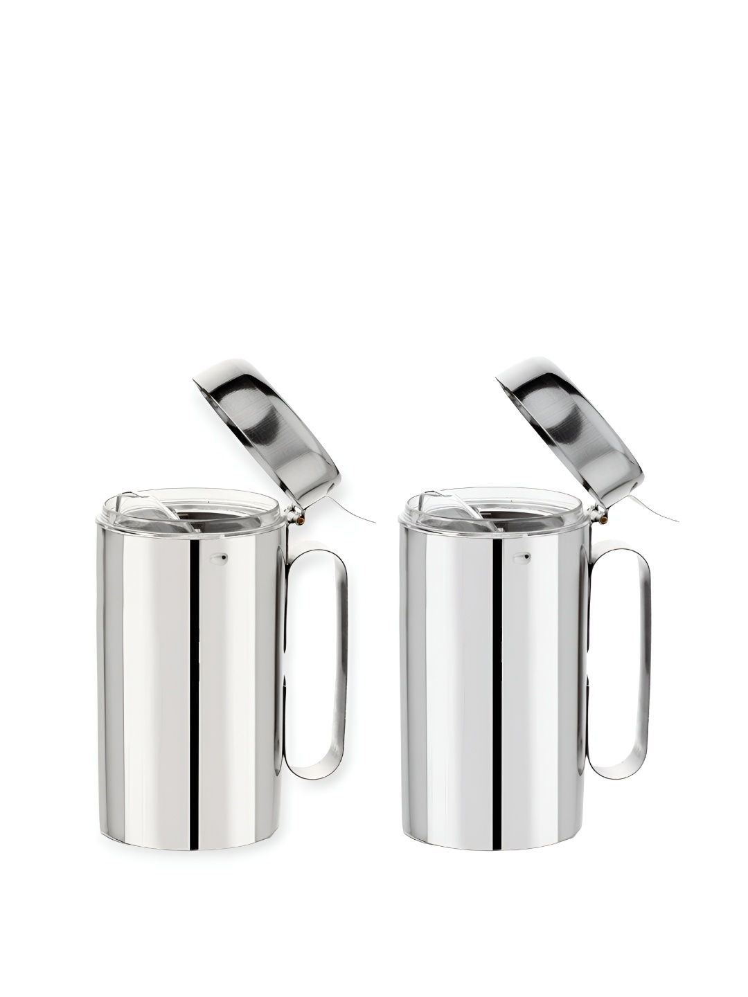 

ATROCK Silver-Toned 2 Pieces Stainless Steel Dishwasher Safe Oil Dispenser 1 L