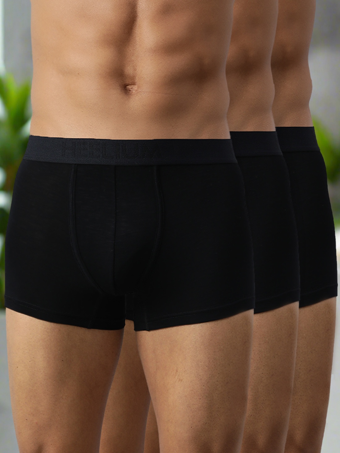 

Heelium Men Pack of 2 Bamboo Super Soft & Odour Free Comfort Fit Trunk, Black