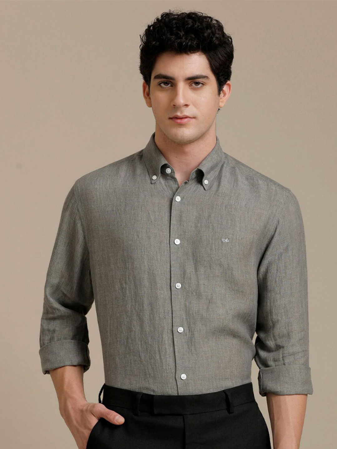 

Aldeno Linen Comfort Opaque Casual Shirt, Green