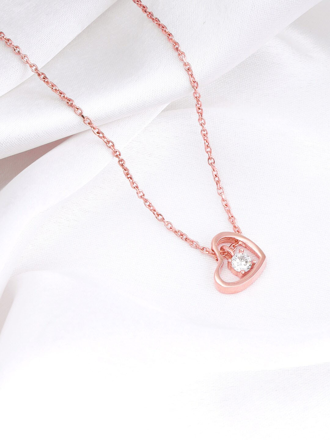 

GIVA 925 Silver Rose Gold-Plated Whole Heart Necklace