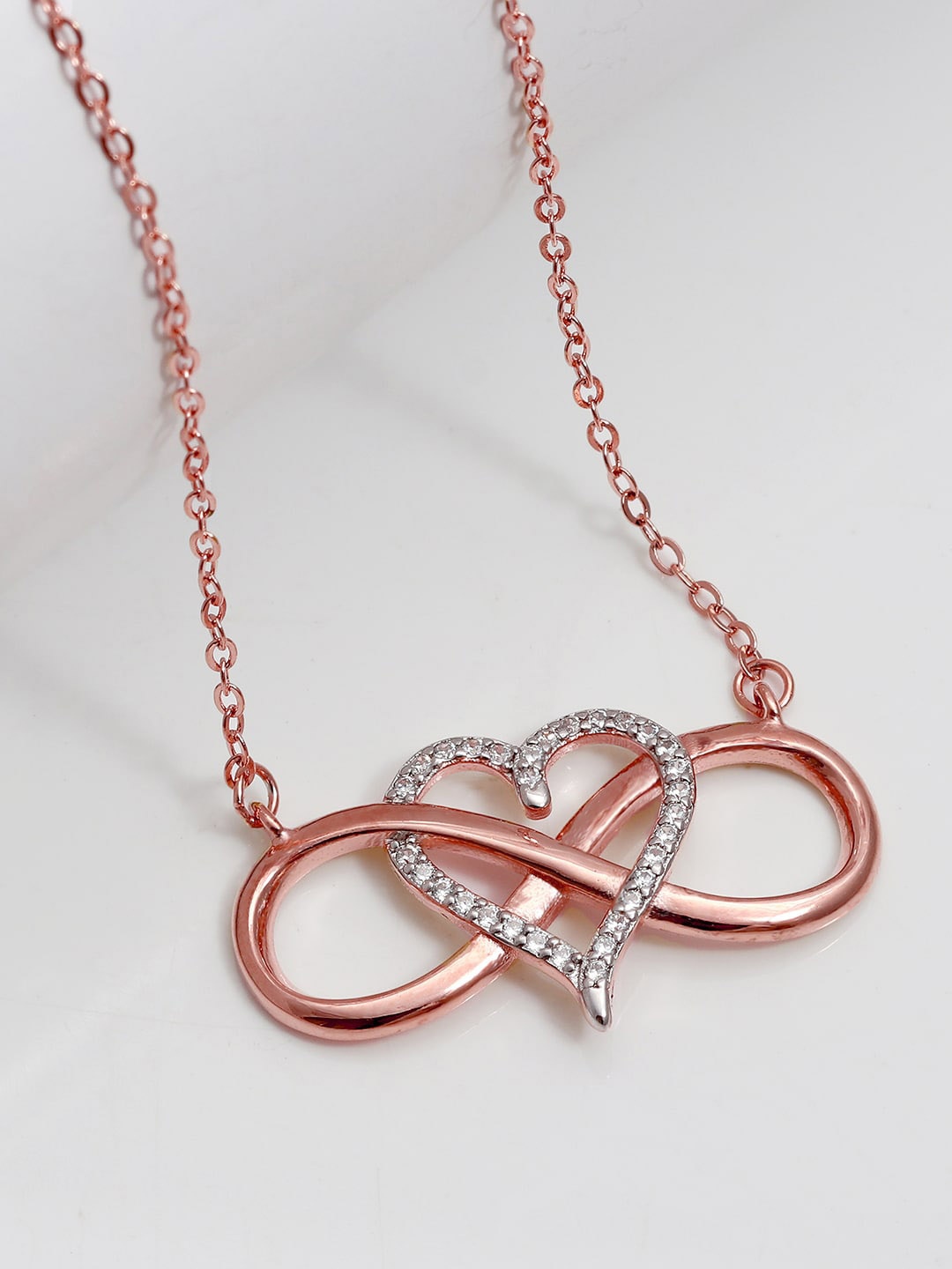 

GIVA 925 Silver Rose Gold Infinity Heart Necklace