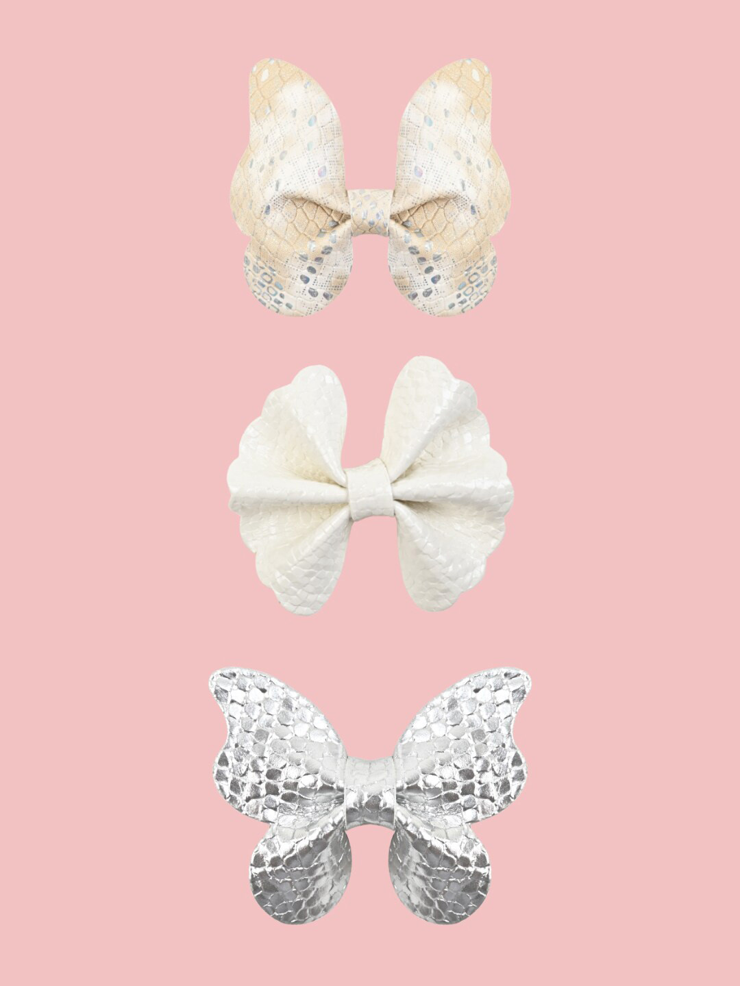 

Aye Candy Girls Set Of 3 Butterflies Alligator Hair Clip, White