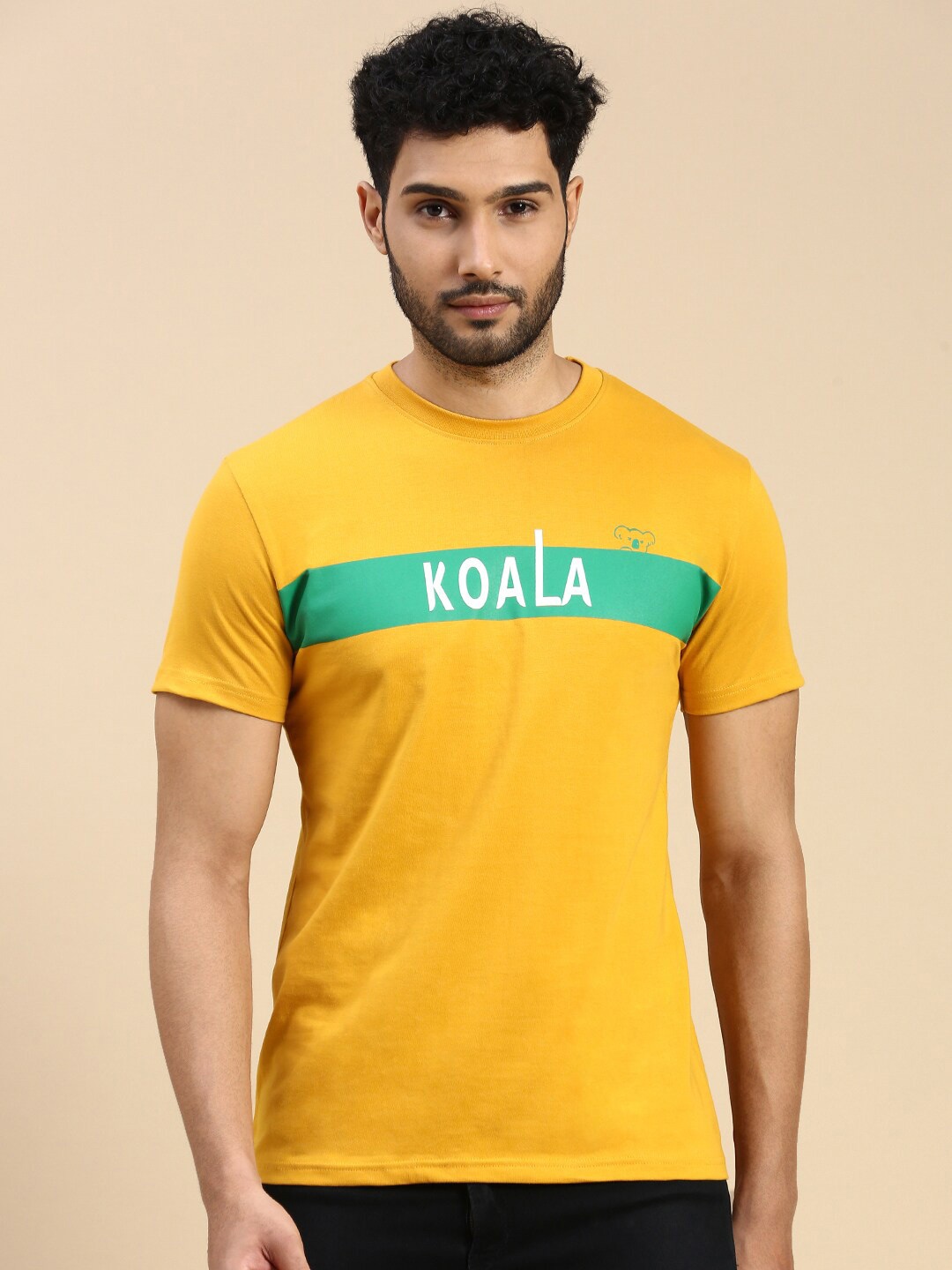 

House of Koala Typography Printed Pure Cotton T-shirt, Yellow