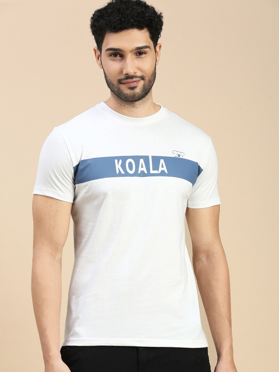 

House of Koala Typography Printed Pure Cotton T-shirt, White