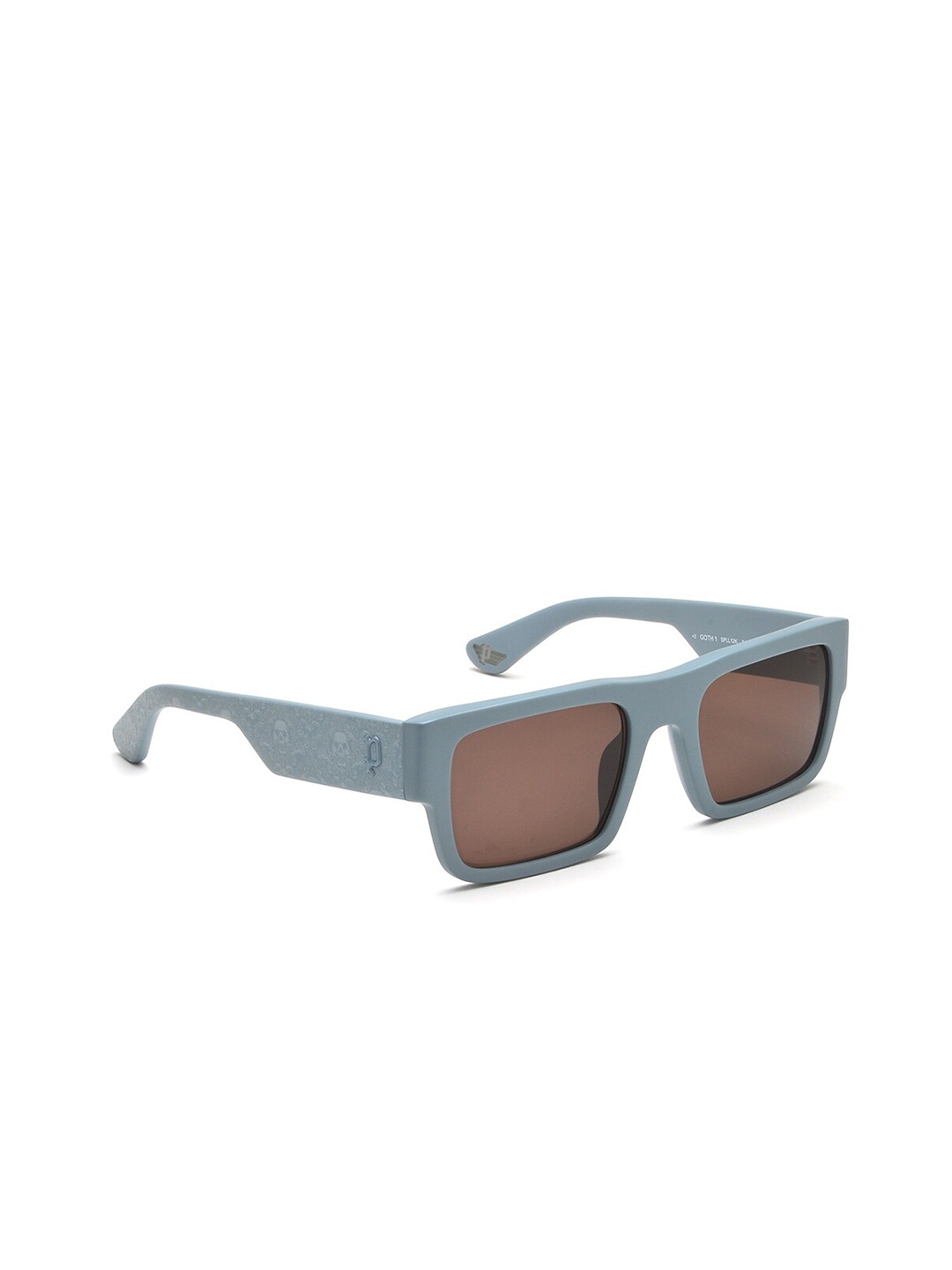 

Police Men Rectangle Sunglasses with UV Protected Lens-SPLL12K54M81SG, Brown