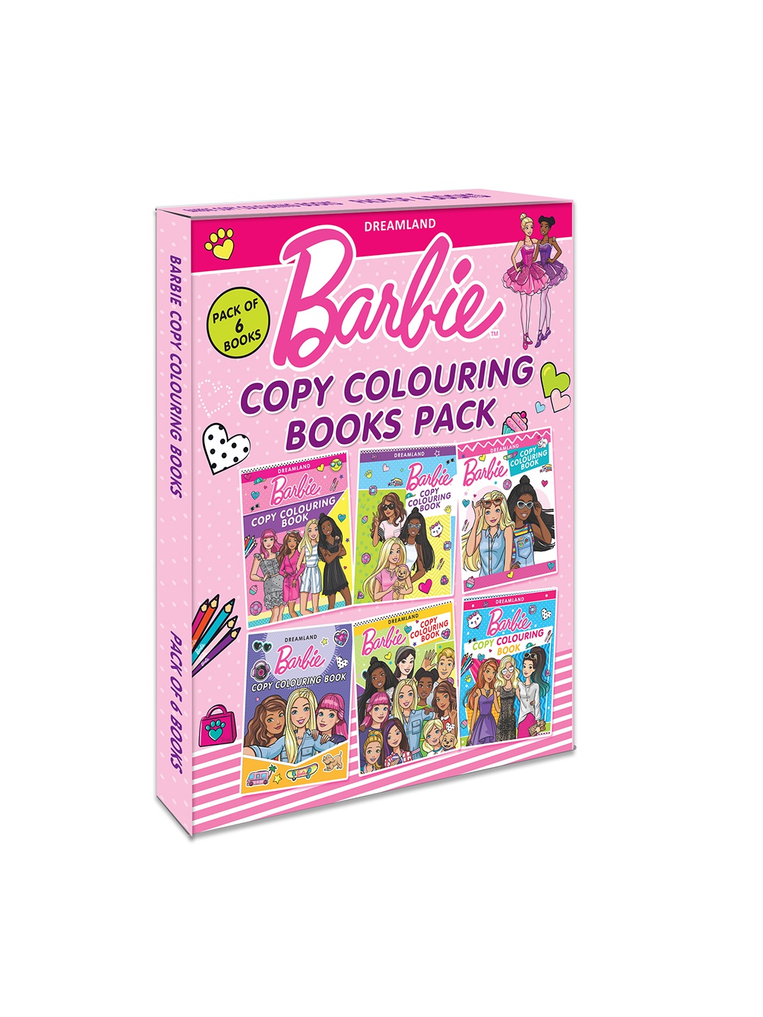 

Dreamland Kids Set Of 6 Barbie Copy Colouring Books, Red