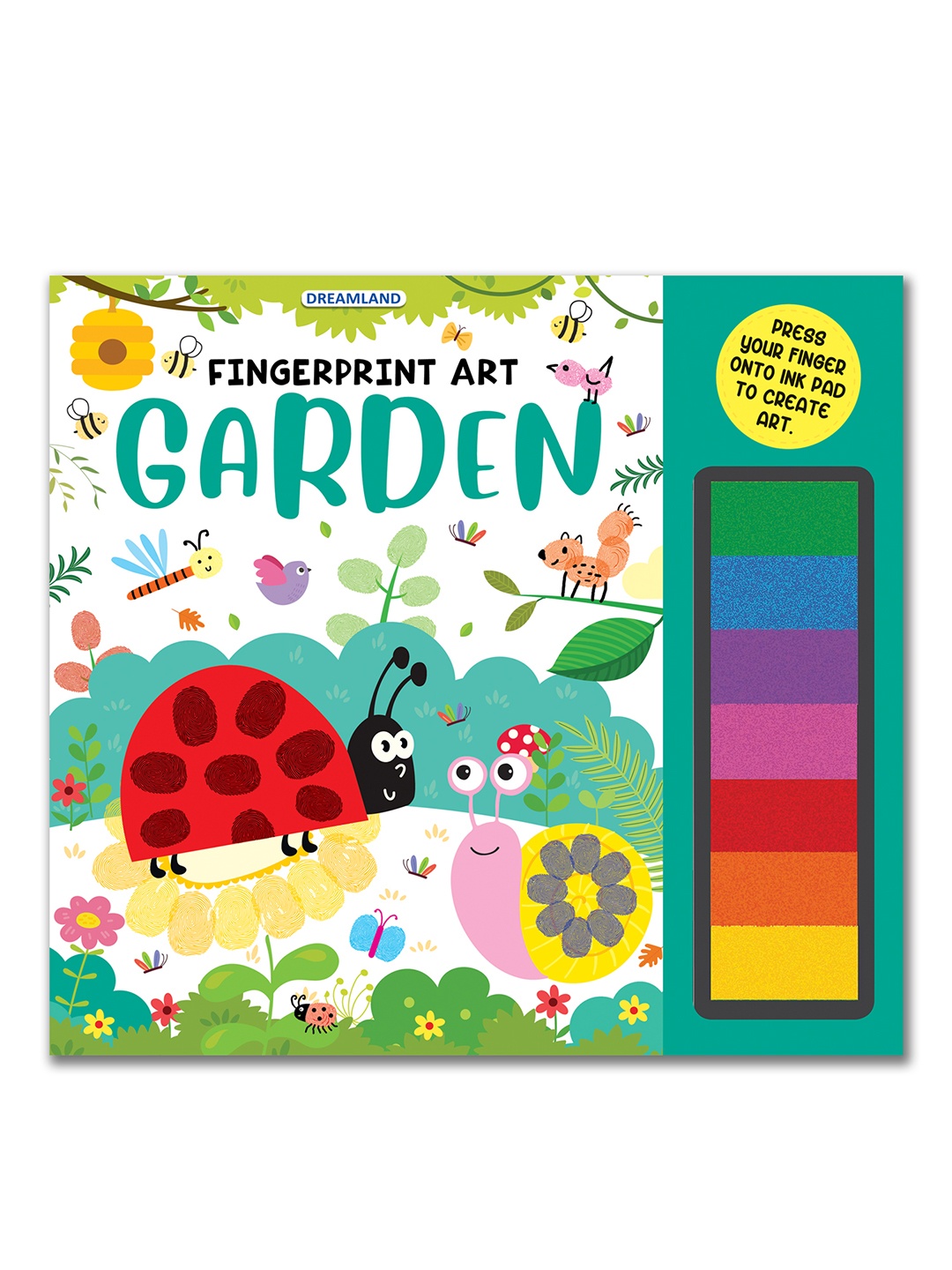 

Dreamland Fingerprint Art Activity Book for Children - Garden with Thumbprint Gadget, Red