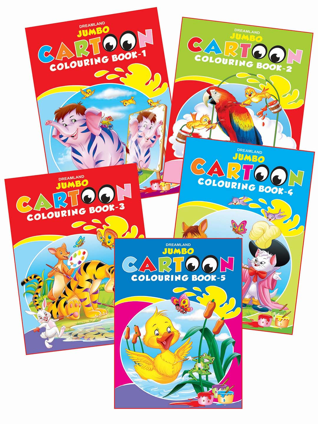 

Dreamland Set Of 5 Jumbo Cartoon Colouring, Multi