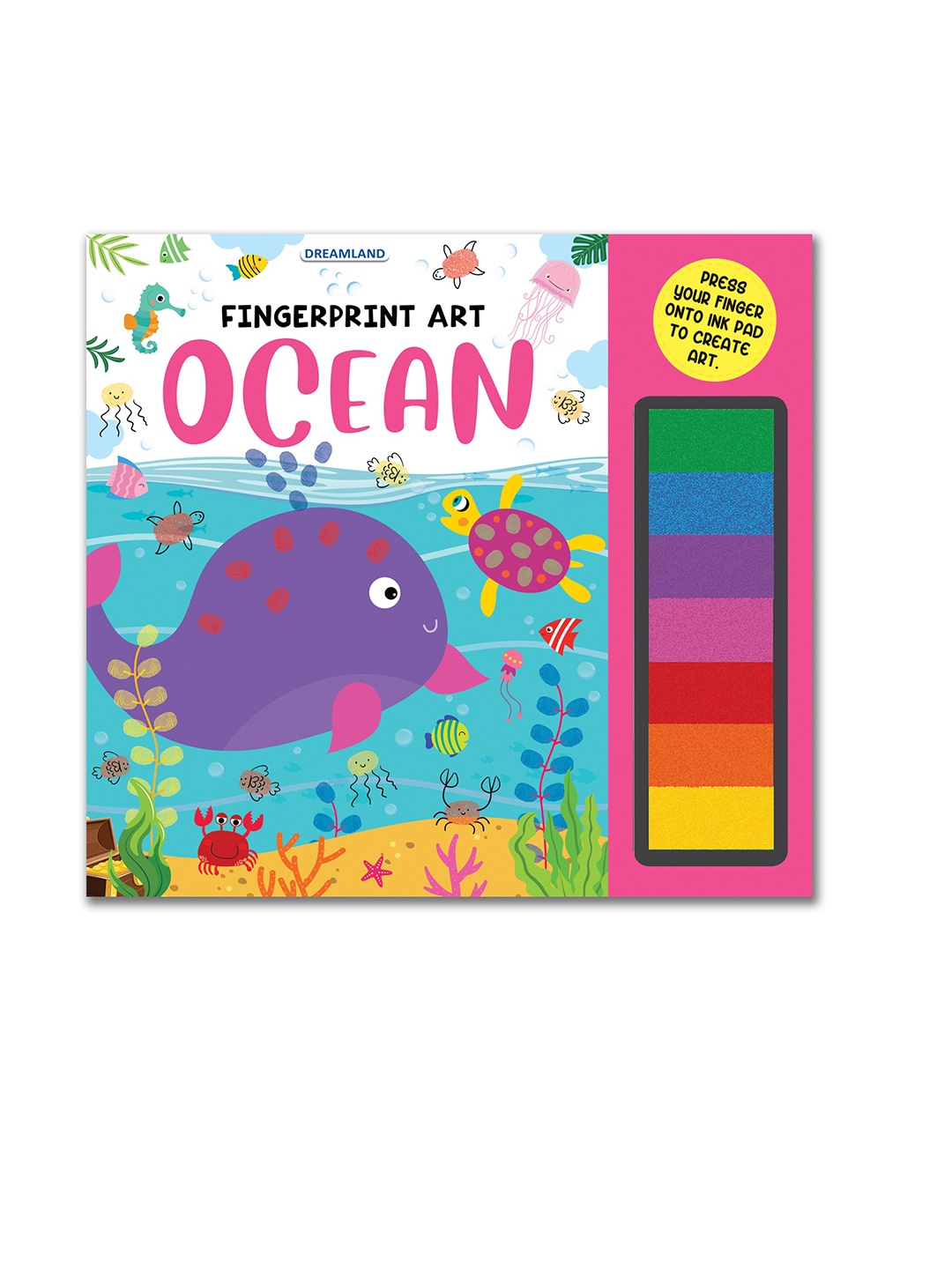 

Dreamland Fingerprint Art Activity Book for Children - Ocean with Thumbprint Gadget, Red
