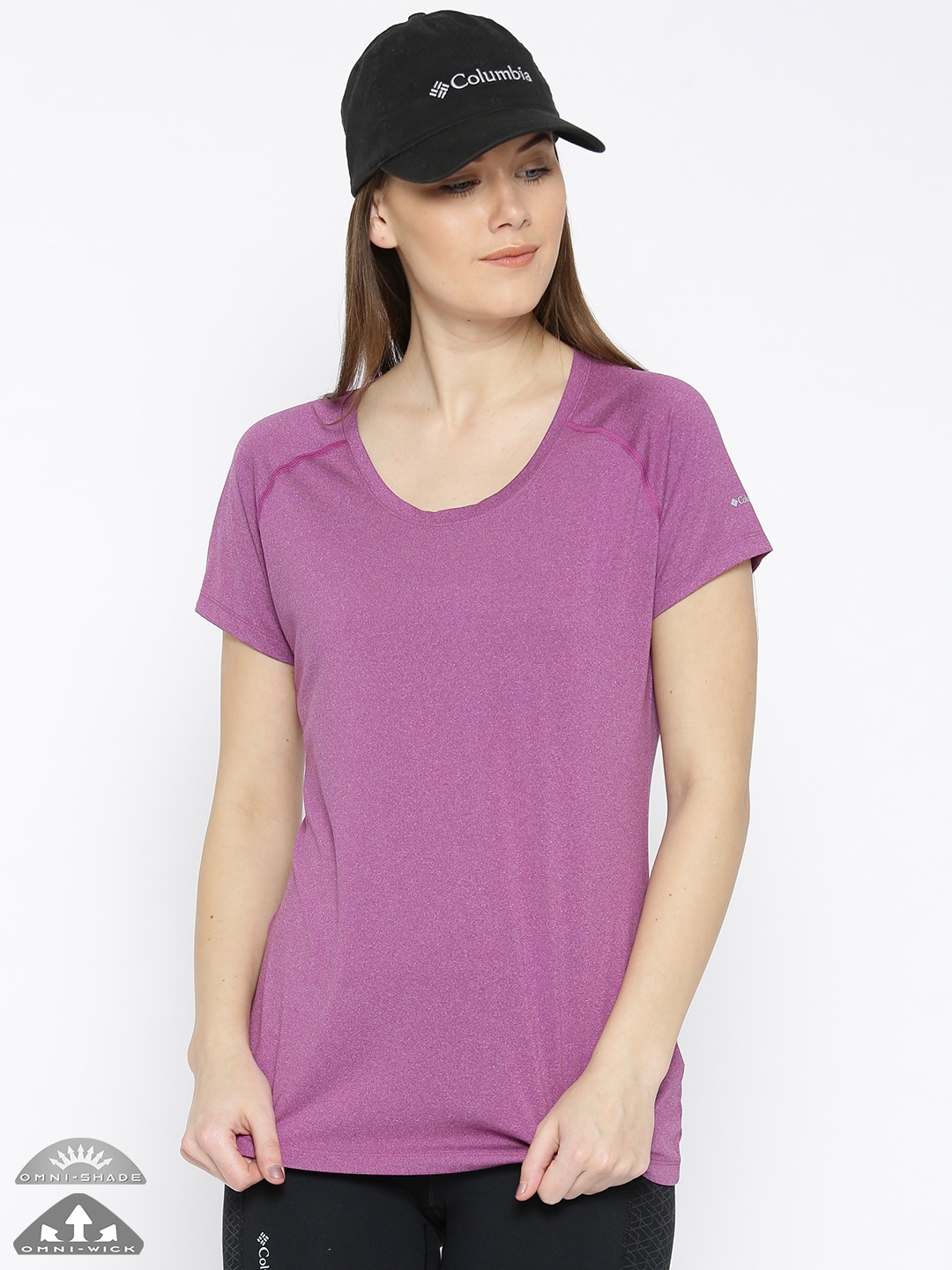 

Columbia Women Purple Solid Tuk Mountain UV Protect Outdoor T-shirt