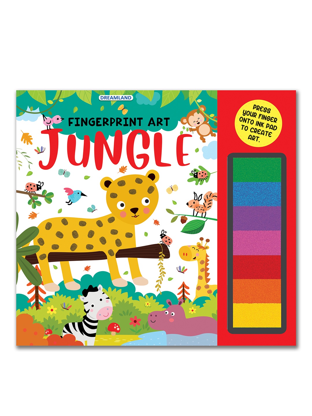 

Dreamland Fingerprint Jungle Art Activity Coloring Book with Thumbprint Gadget, Multi