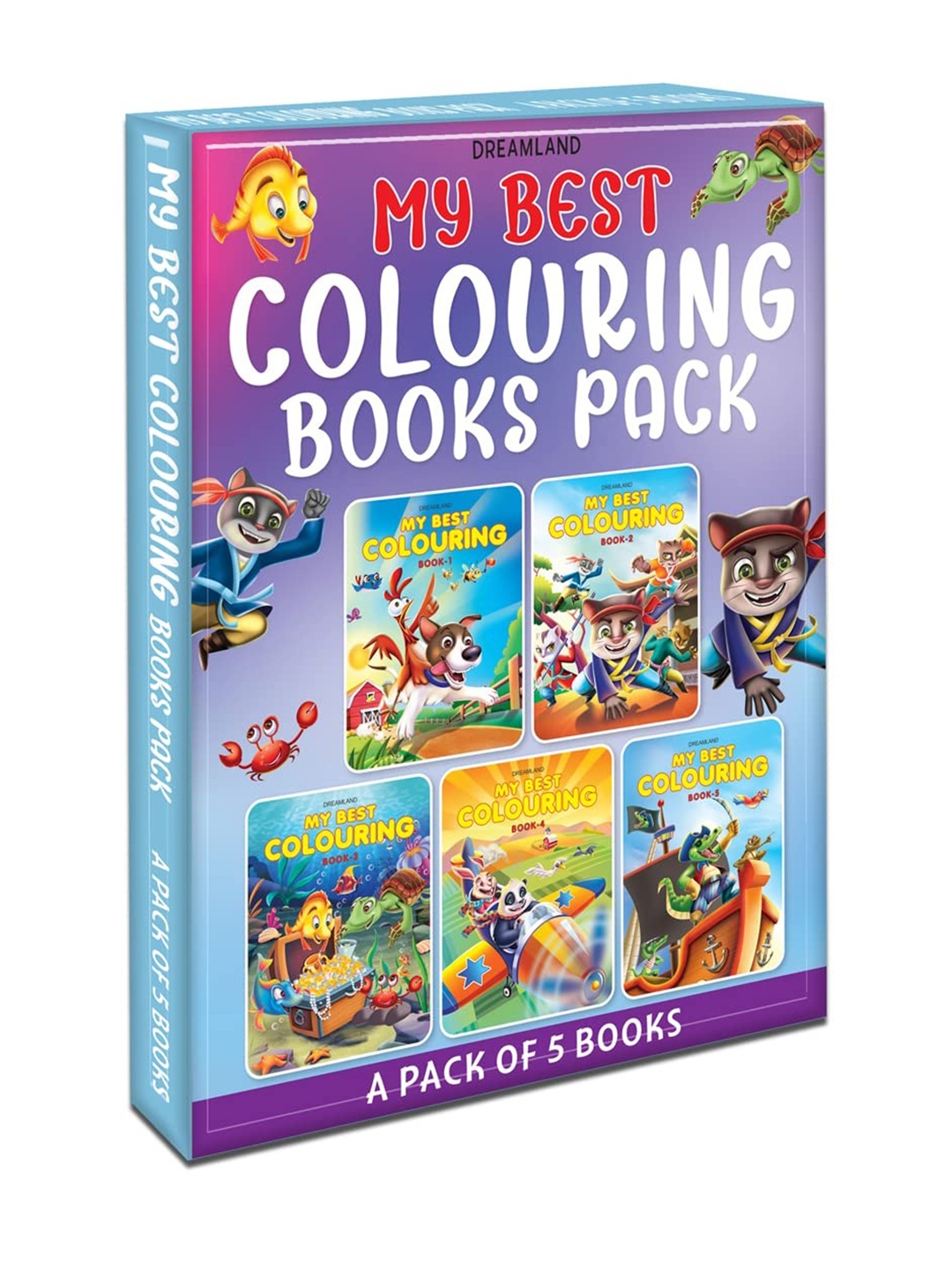

Dreamland Pack Of 5 Colouring Book, Red