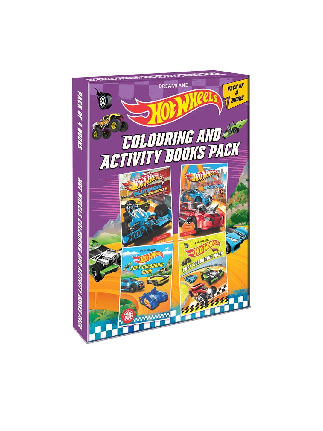 

Dreamland Pack Of 4 Hot Wheels Colouring and Activity Book Pack, Multi