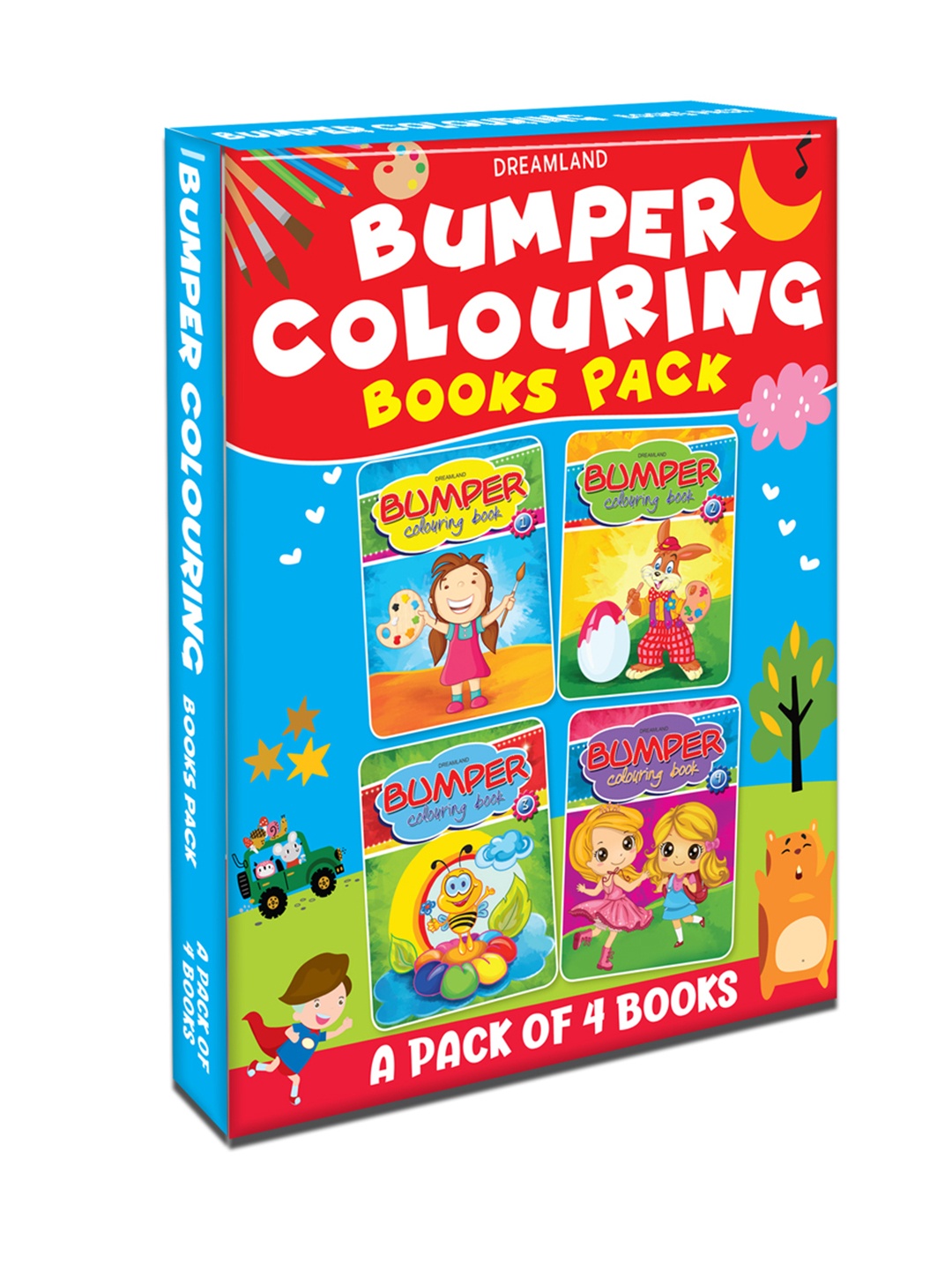 

Dreamland Kids Bumper Colouring Books - (4 Titles), Red