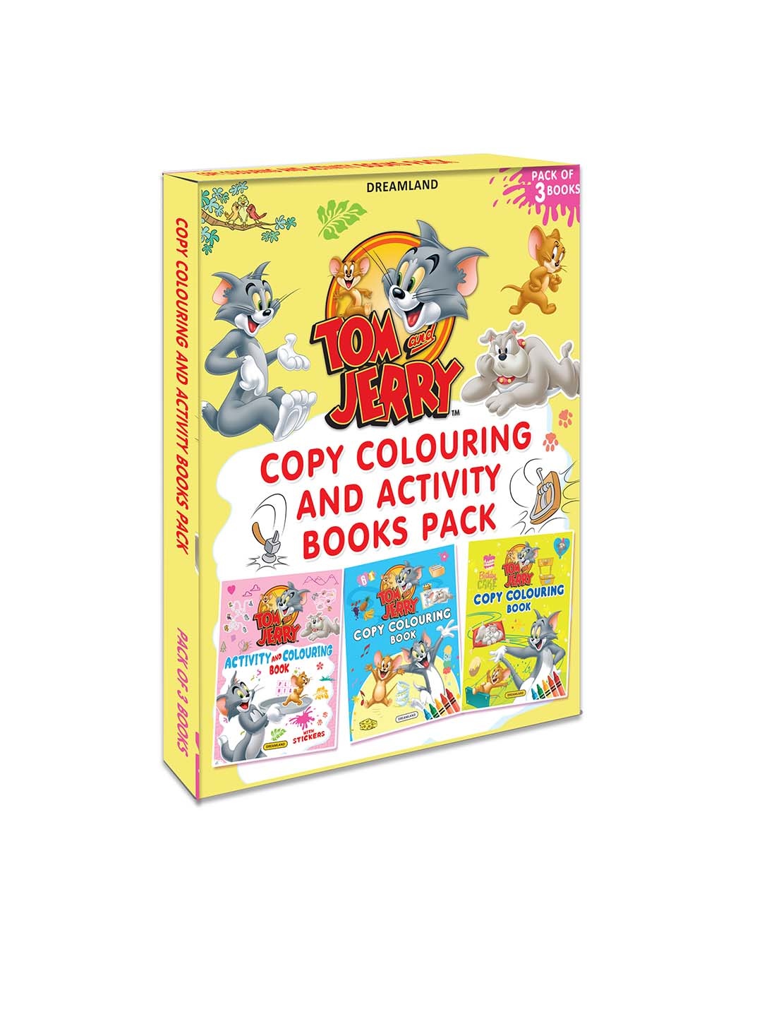 

Dreamland Kids Pack Of 3 Tom And Jerry Copy Colouring And Activity Books, Multi