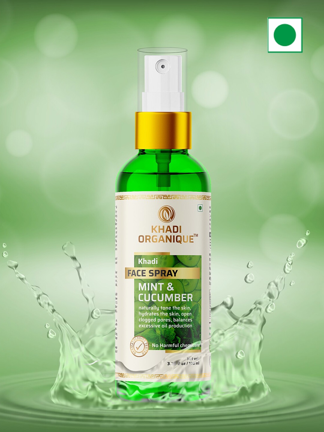 

Khadi Organique Mint & Cucumber Face Spray - 100ml, Green