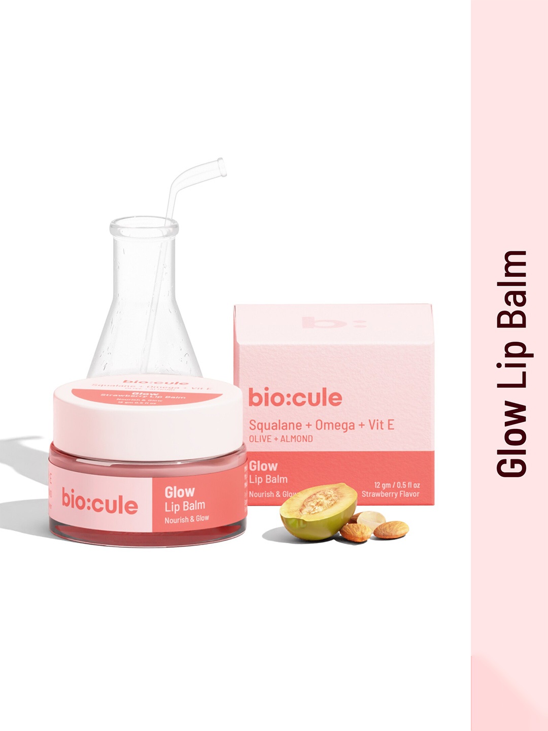 

biocule Glow Lip Balm 2g - Strawberry, Pink