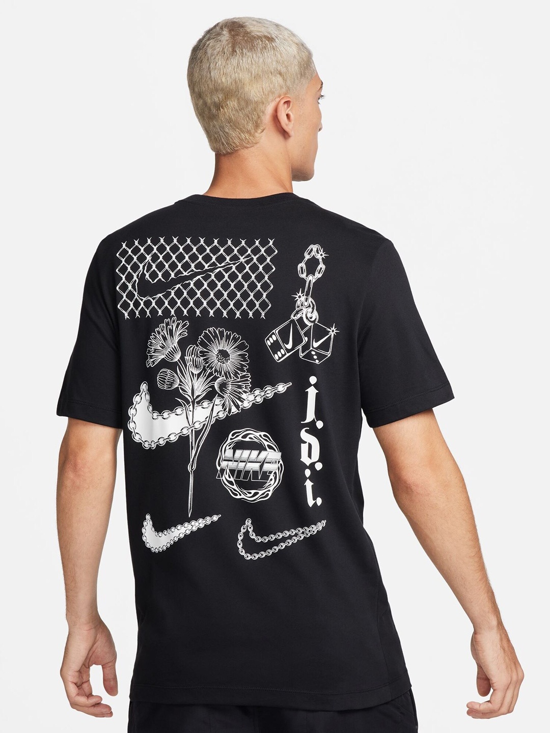 

Nike Dri-FIT Fitness Graphic Printed Round Neck T-Shirt, Black