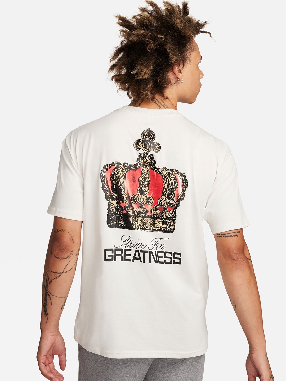 

Nike LeBron Typography Printed Max90 Oversized Pure Cotton T-Shirt, White
