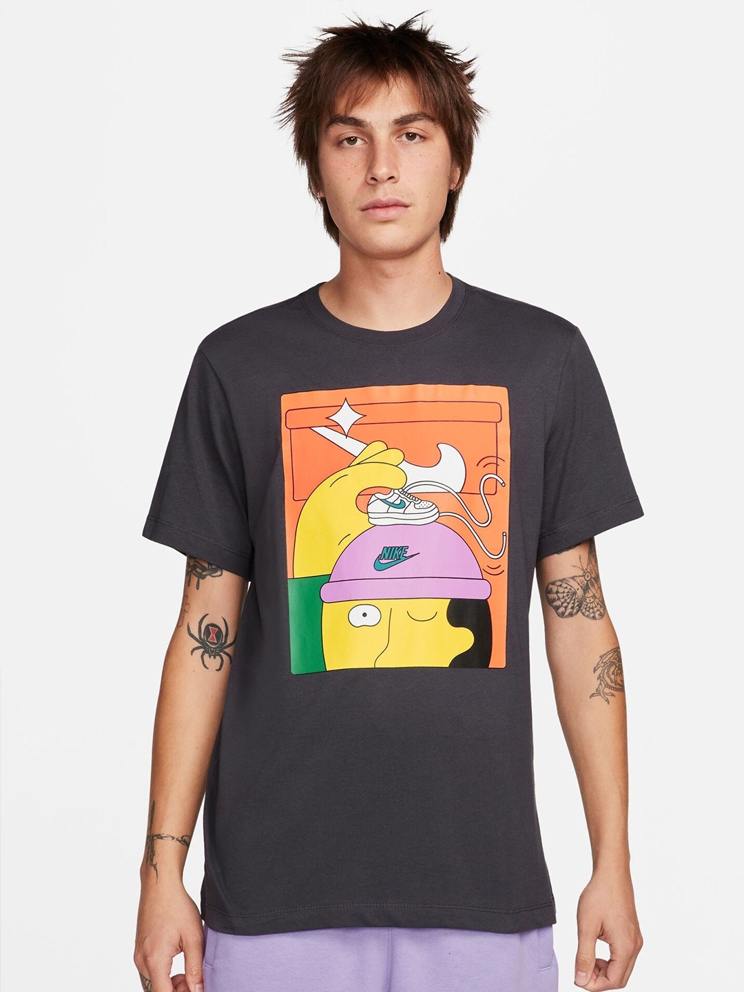 

Nike Sportswear Graphic Printed Round Neck Tshirts, Black