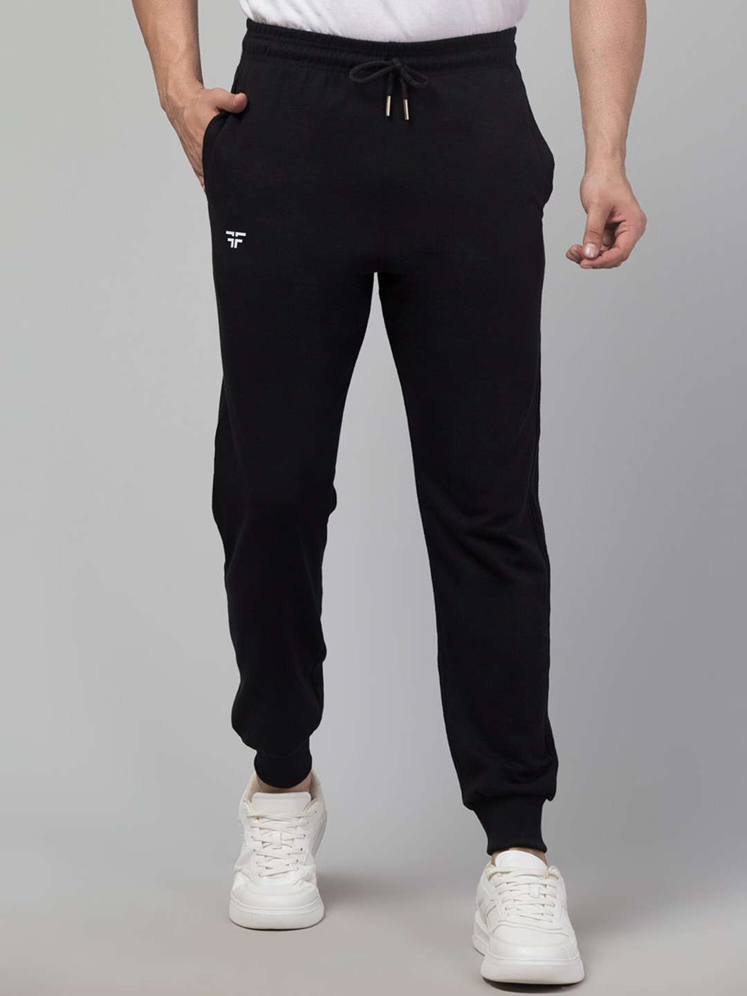 

FFLIRTYGO Men Slim Fit Anti Odour Cotton Sports Joggers, Black