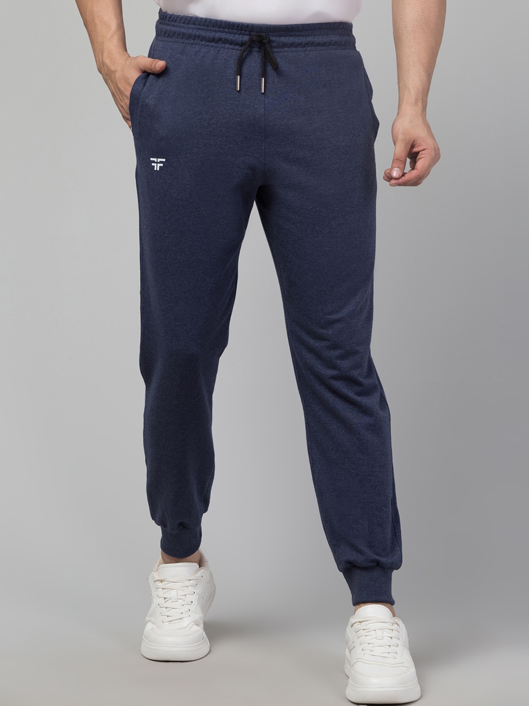 FFLIRTYGO Men Slim-Fit Cotton Joggers, Navy blue