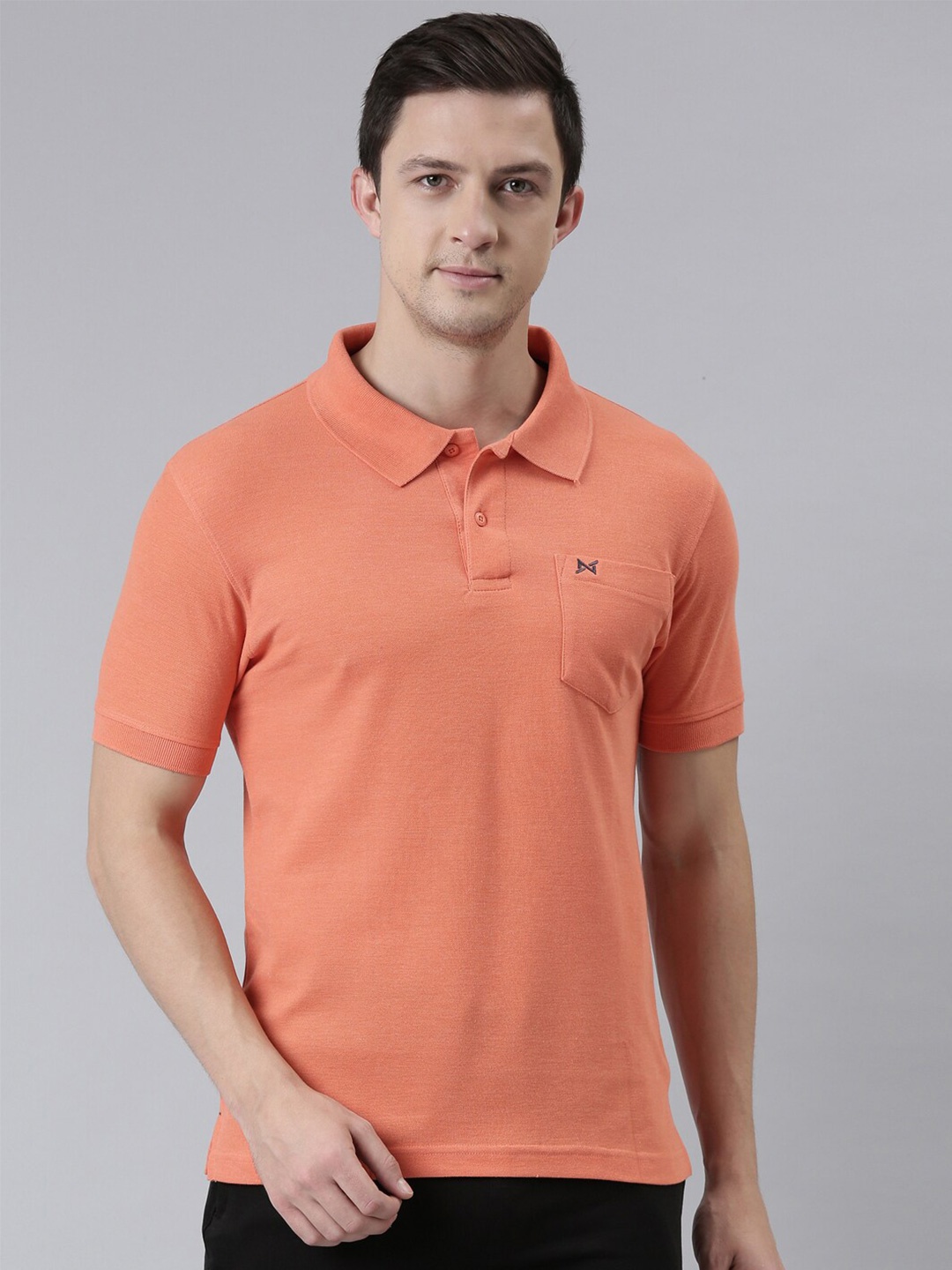 

Force NXT Men Solid Super Combed Cotton Polo T-shirt, Orange