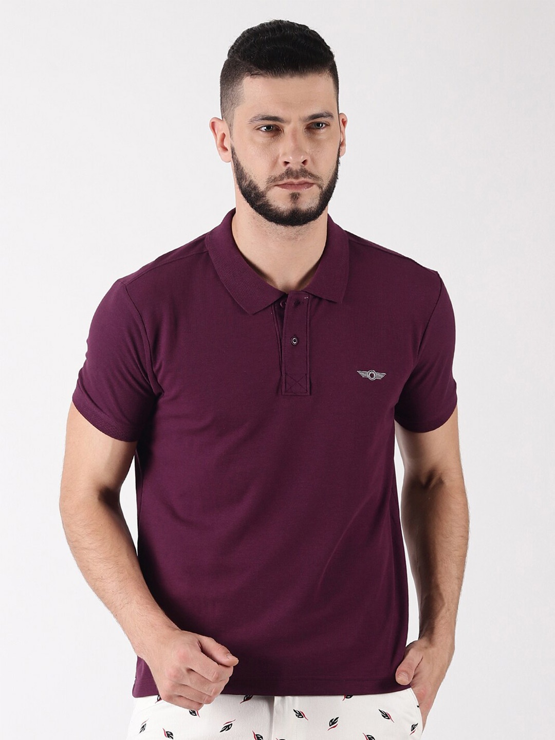 

Force NXT Men Solid Super Combed Cotton Polo T-shirt, Purple