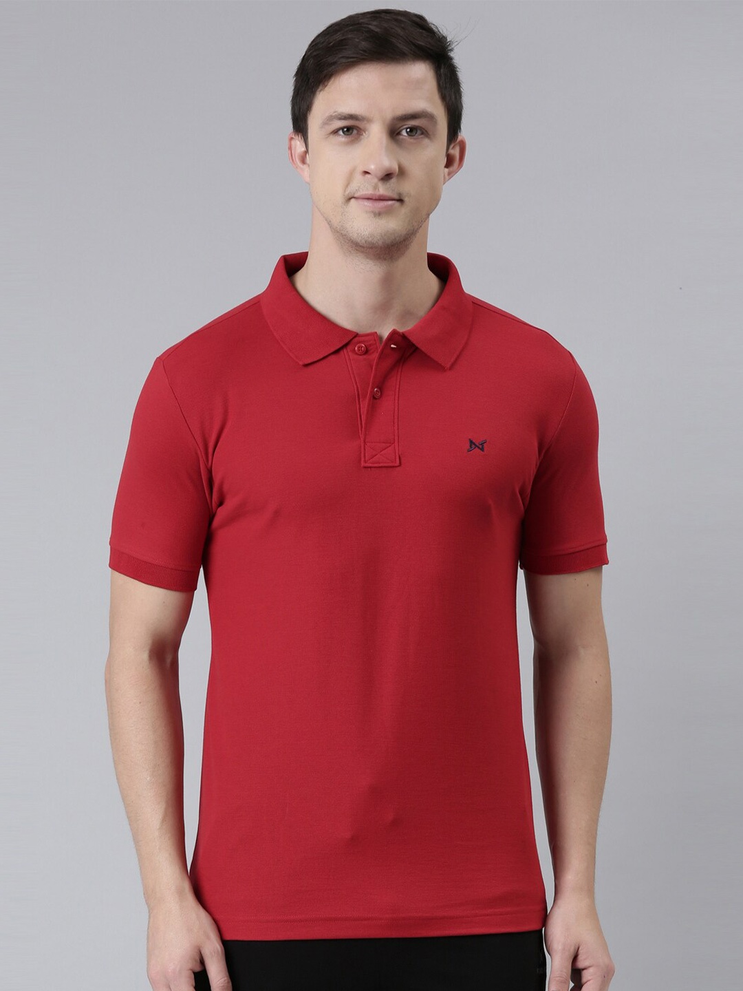 

Force NXT Men Solid Super Combed Cotton Polo T-shirt, Red