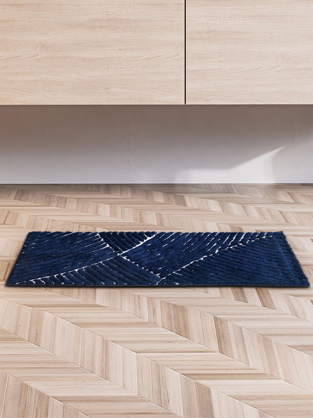 

Athome by Nilkamal Navy Blue Geometric Anti-Skid Floor Runner