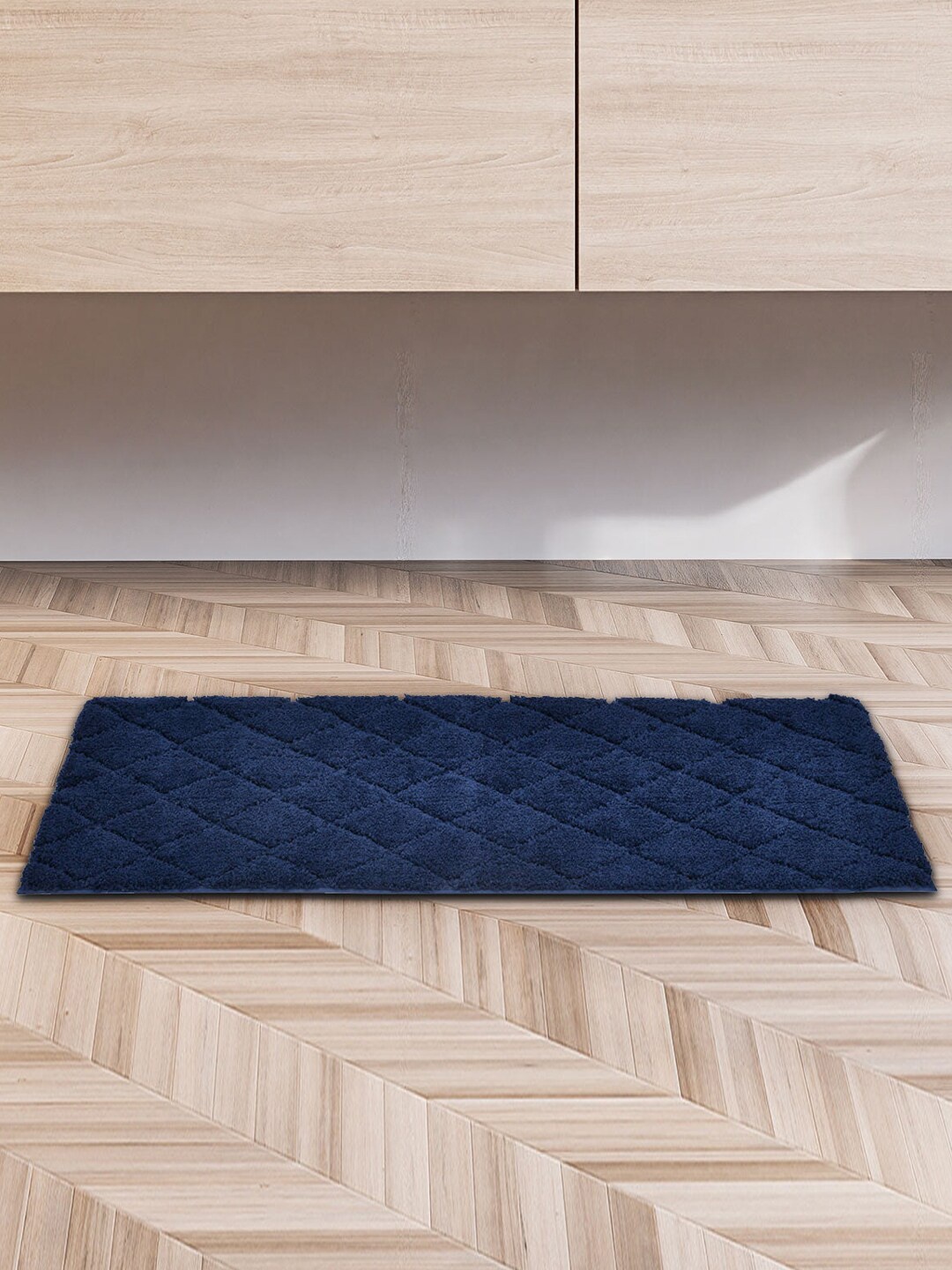 

Athome by Nilkamal Navy Blue Textured Anti-Skid Runner