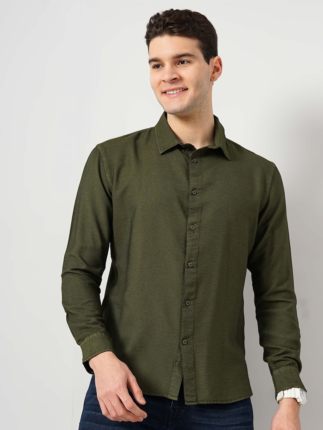 

Celio Classic Opaque Casual Shirt, Olive