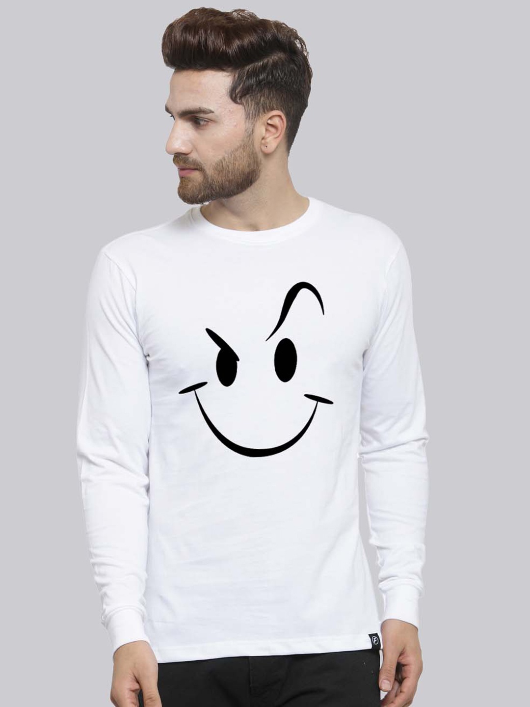 

Friskers Graphic Printed Pure Cotton Bio Wash Slim Fit T-shirt, White