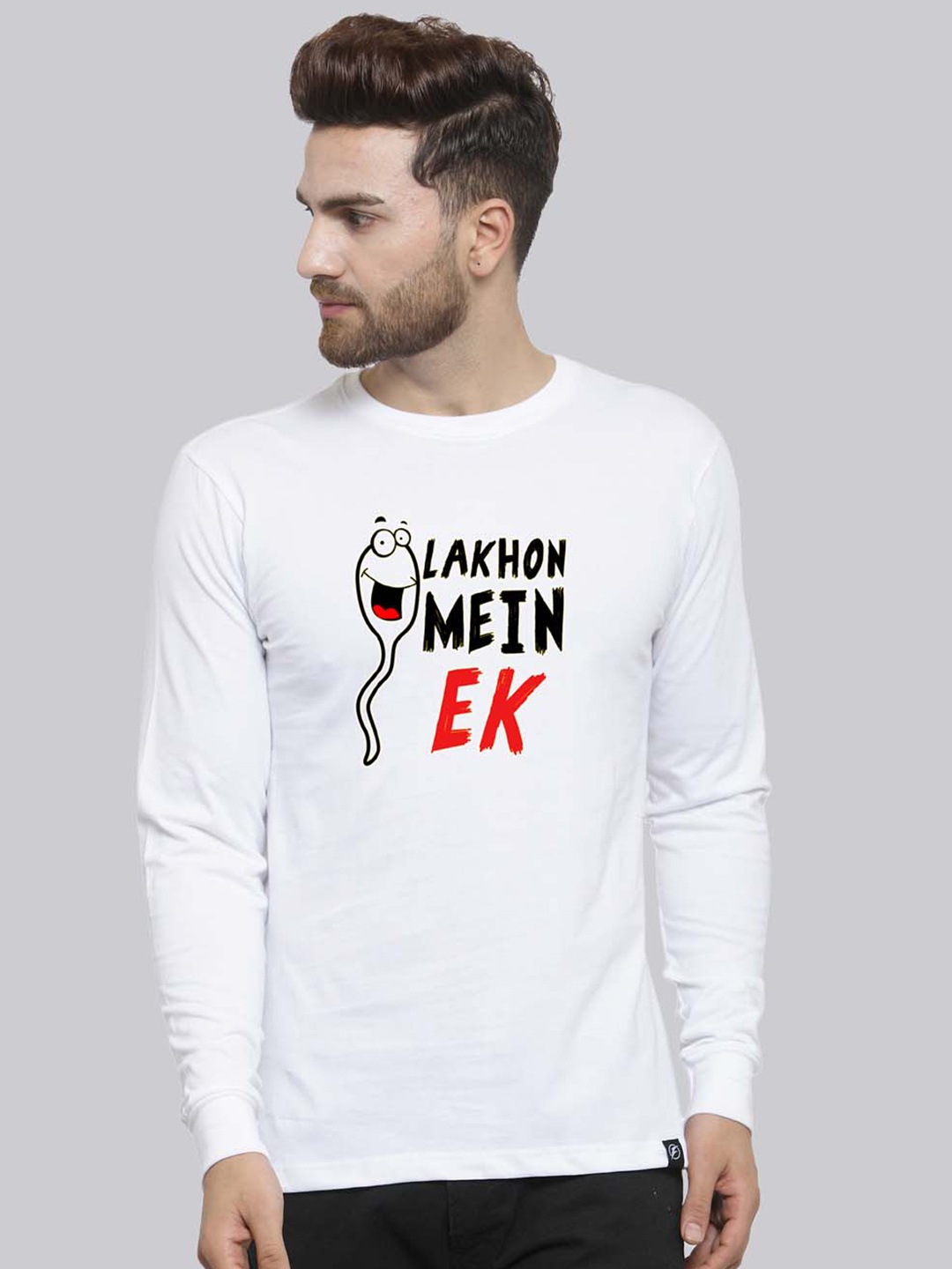 

Friskers Typography Printed Pure Cotton Bio Wash Slim Fit T-shirt, White
