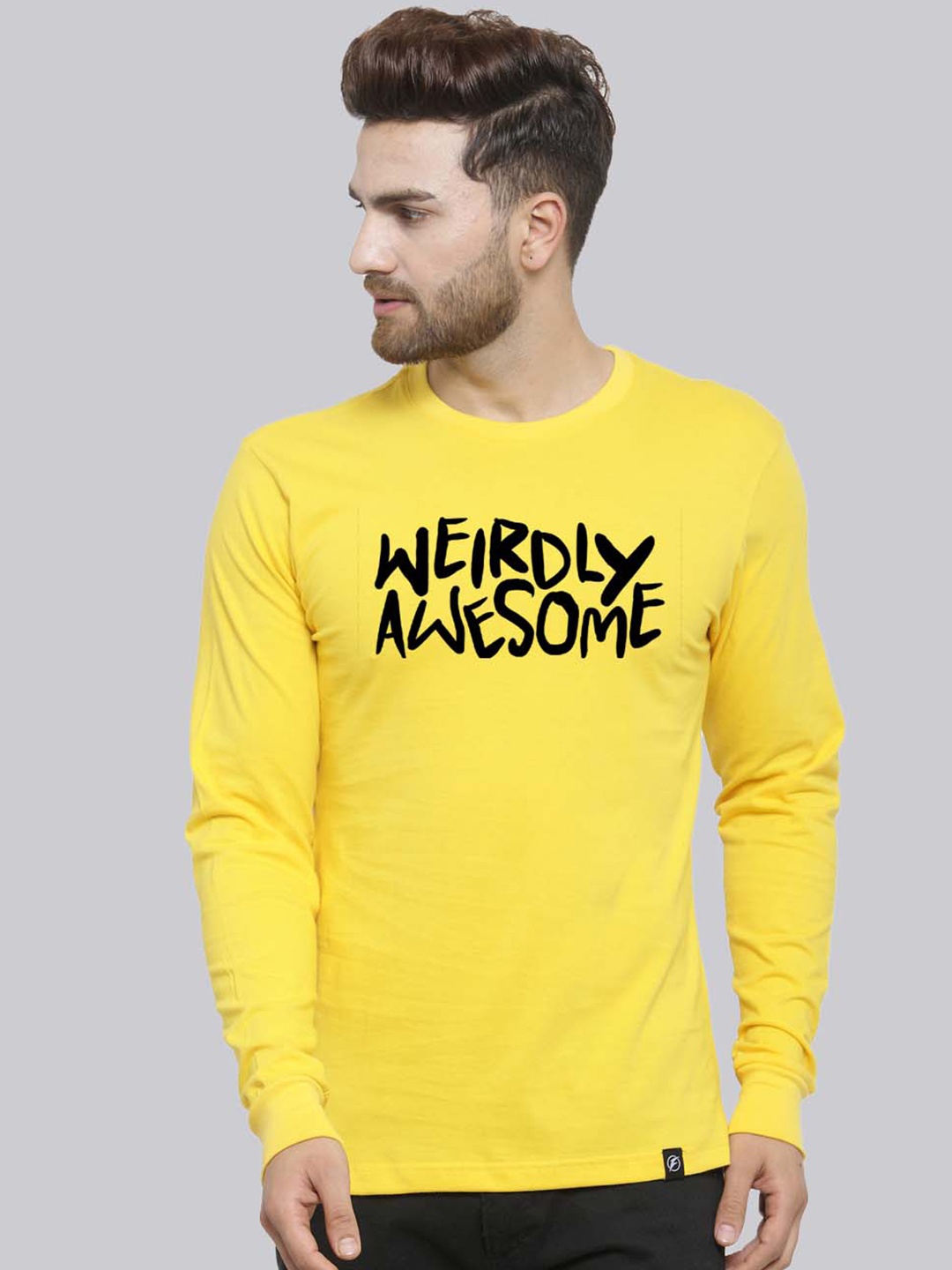 

Friskers Typography Printed Pure Cotton Slim Fit T-shirt, Yellow