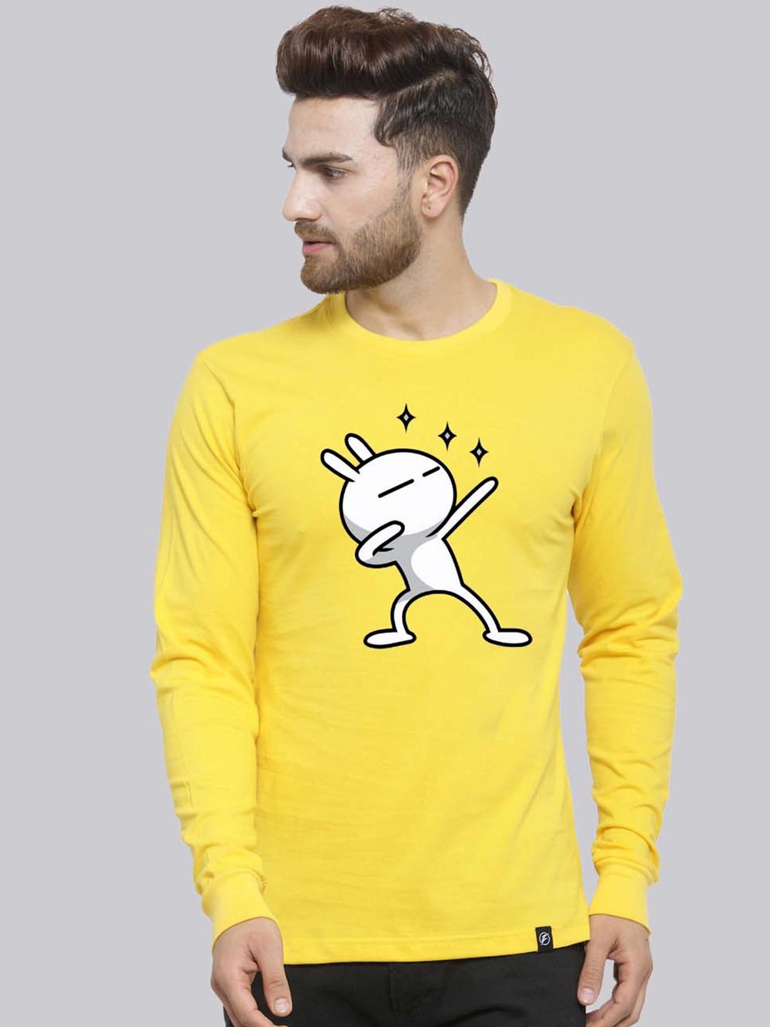 

Friskers Graphic Printed Pure Cotton Slim Fit T-shirt, Yellow