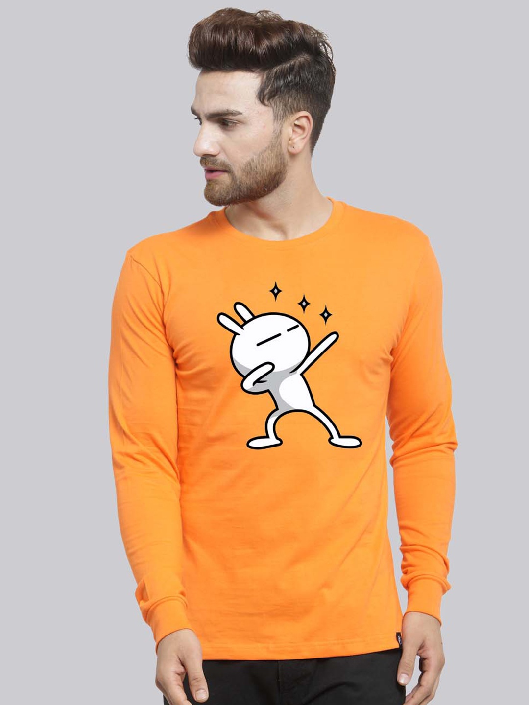 

Friskers Graphic Printed Slim Fit Cotton T-shirt, Orange