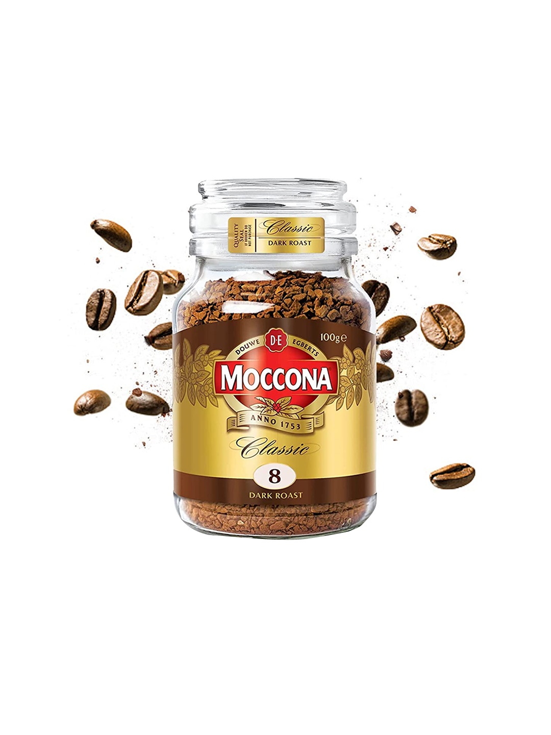 

Moccona Classic Dark Roast Instant Coffee Beans-100 Gms, Coffee brown