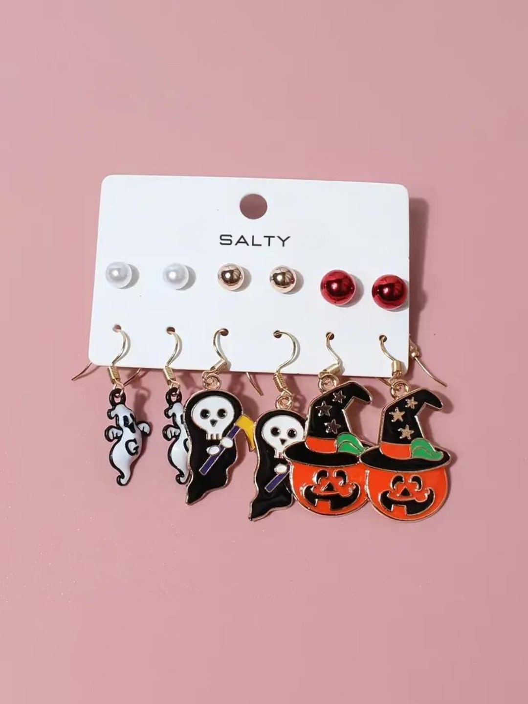 

SALTY Set Of 6 Drop Earrings, White