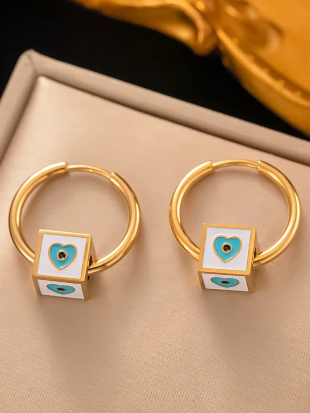 

SALTY Enamelled Hoop Earrings, Gold