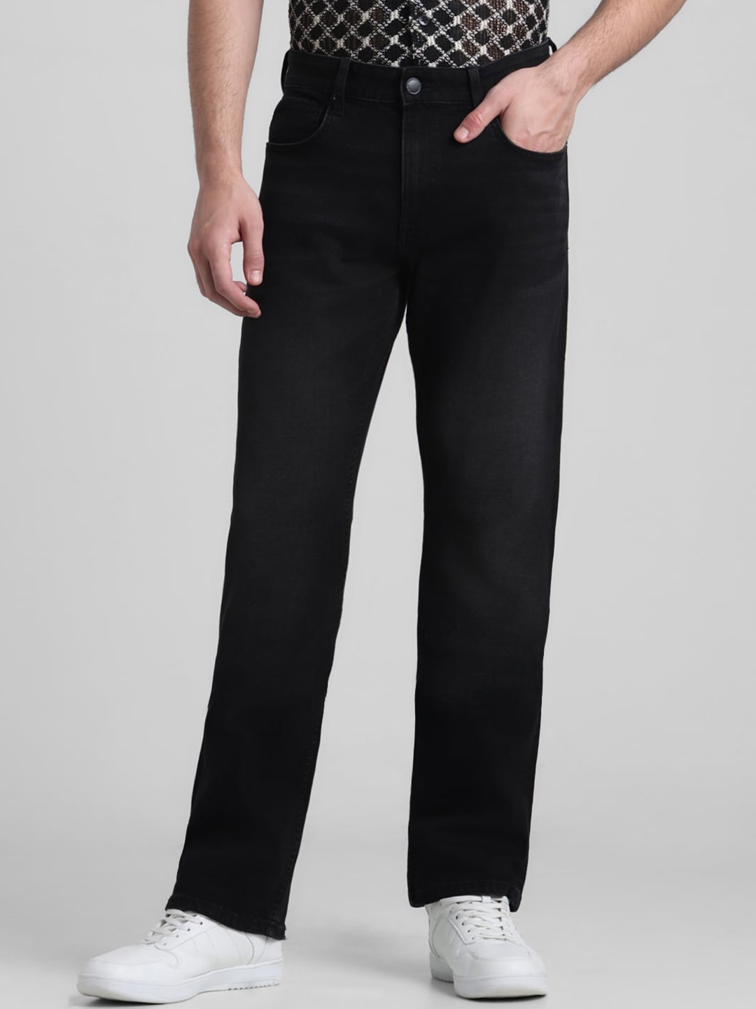 

Jack & Jones Men Mid-Rise Clean Look Stretchable Jeans, Black