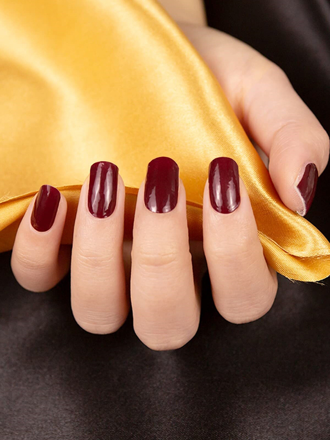 

FEELHIGH 20Pcs Semi Cured Gel Nail Polish Strips - Maroon 05
