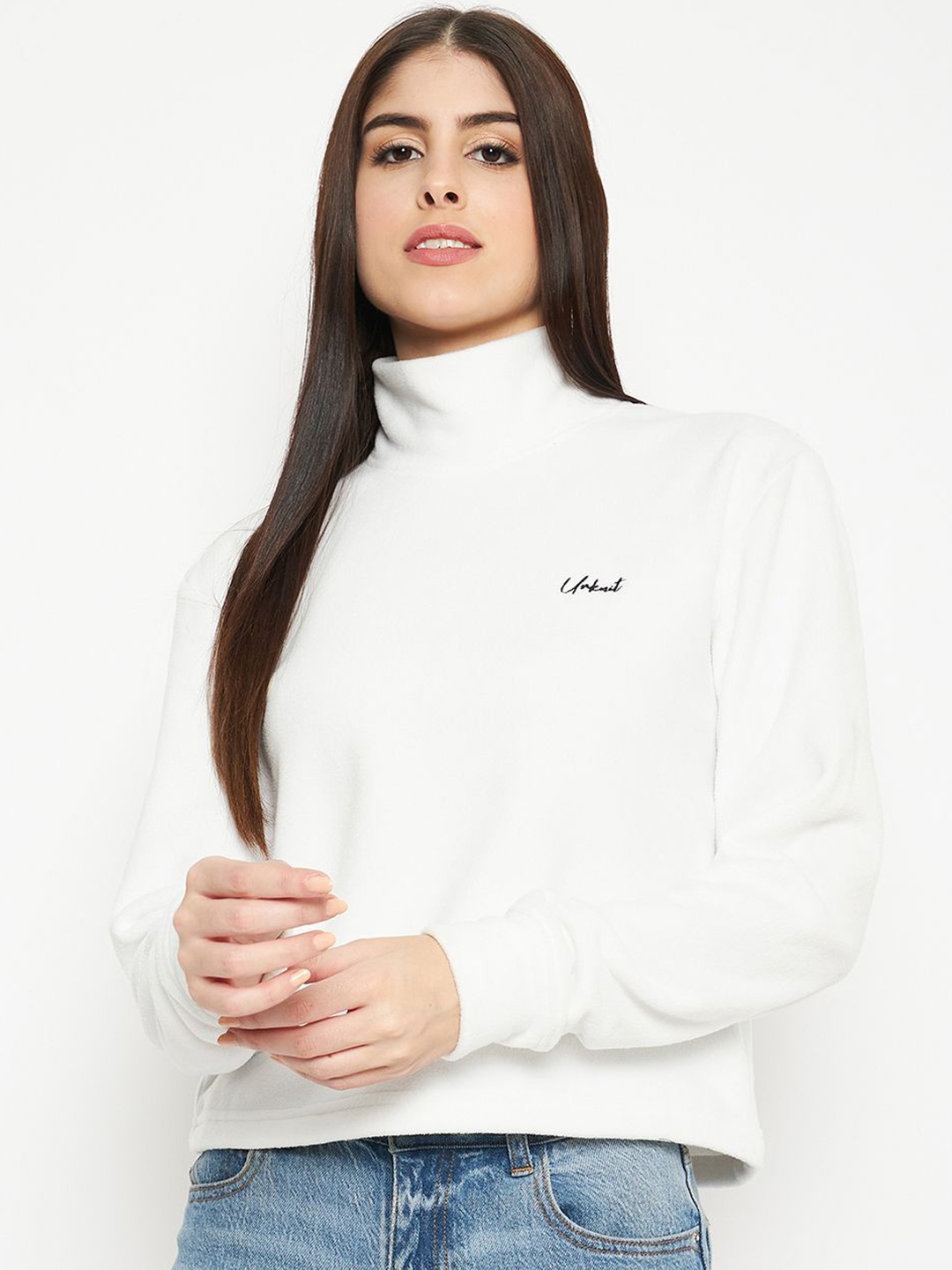 

URKNIT High Neck Pullover, White