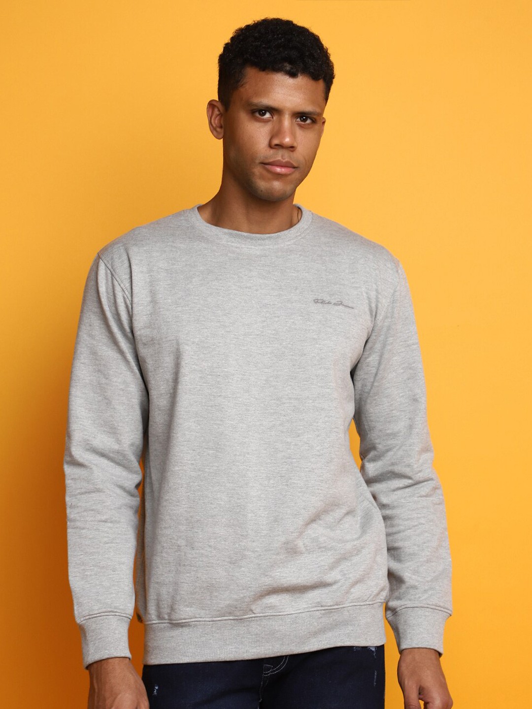 

V-Mart Round Neck Long Sleeve Pullover Sweatshirt, Grey
