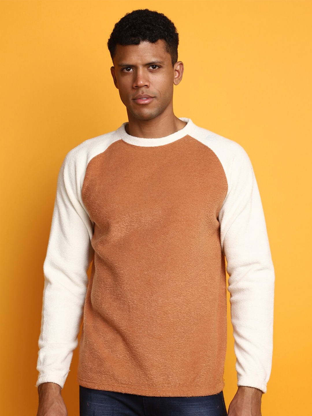 

V-Mart Round Neck Cotton Sweatshirt, Brown